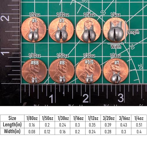 Dr.Fish 100 Pack Removable Split Shot Weights Lead Fishing Sinkers Fly Fishing Line Sinkers Reuseable Clip On Weights Freshwater Saltwater - size: #BB(1/80 oz)