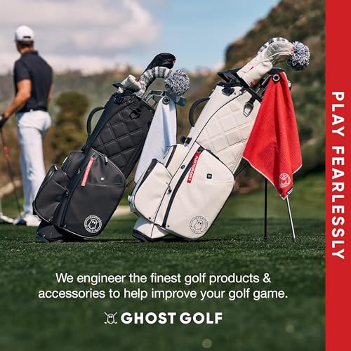 Ghost Golf Magnetic Towel (Caddie) - Ultra-Absorbent Microfiber Golf Towel | With Magnet for Golf Carts or Clubs - 18" x 40" Golfing Gear - Waffle Weave Pattern (Blue) - color: Blue