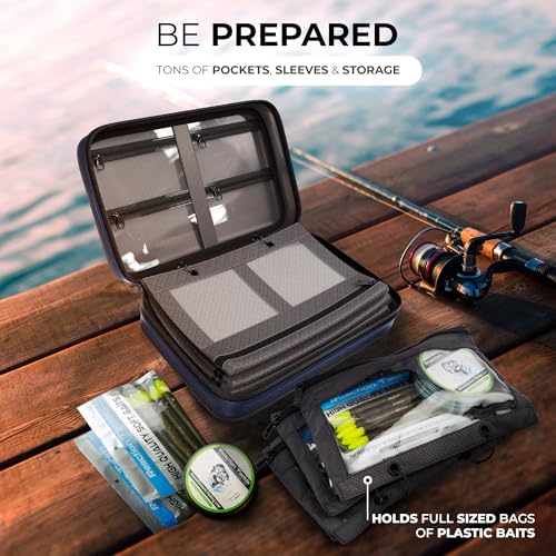 Reaction Tackle Deluxe Bait Binder, Water Resistant Soft Bait Storage System for Soft Plastics and Rigs with Zippered Sleeves, Deluxe Bait Binder - size: Deluxe Bait Binder