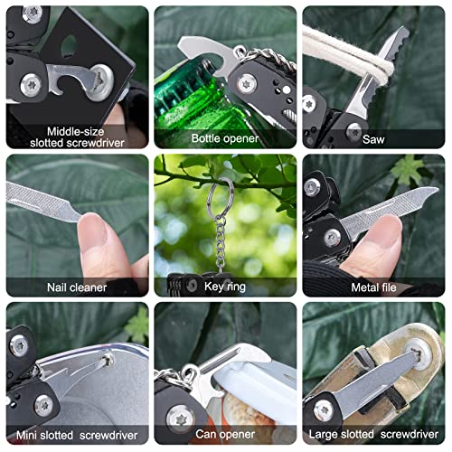 2PCS Bovgero Mini Multitool Pliers 15 in 1, Handmade Multi Tool Plier, Premium Keychain Multitool, Small Multi-tool, Birthday Fathers Day Gift for Men Him Husband Boyfriend Father Handyman