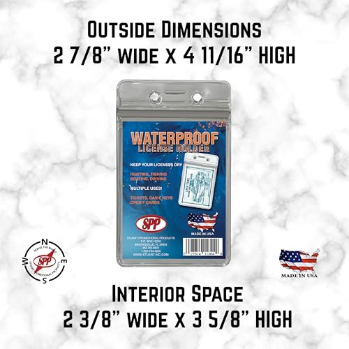 10 Pack, Waterproof, License, Card Holder, Zipped Opening, Made in USA