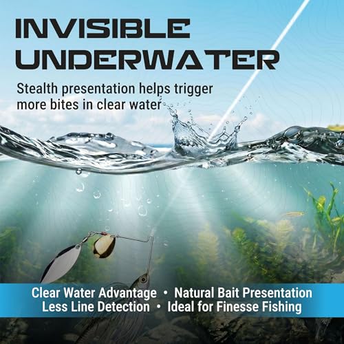 Reaction Tackle 100% Pure Fluorocarbon Fishing Line - High Strength, Abrasion-Resistant, Fast-Sinking, Virtually Invisible - Saltwater and Freshwater Leader Line - color: Clear, size: 20lb (50 Yards)