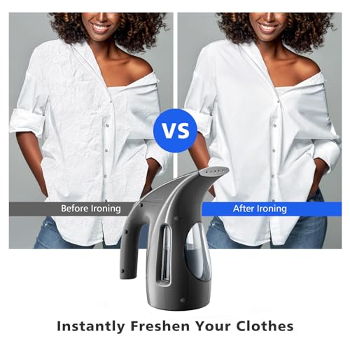 HiLIFE Steamer for Clothes, Portable Handheld Design, 240ml Big Capacity, 700W, Strong Penetrating Steam, Removes Wrinkle, for Home, Office(ONLY FOR 120V)-Black