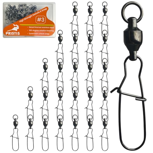 Pristis Convenient Soft Bait Storage Bag Set, Soft Bait Binder & 25 Pack #3 High Strength Fishing Snap Swivels, A Neat Option for Angler