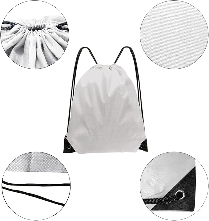 Drawstring Backpack Bulk 28 PCS Drawstring Bags String Backpack Cinch Bag Sackpack for Men Women Gym (White)