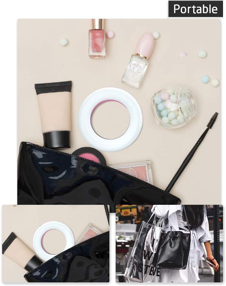 XINBAOHONG Selfie Ring Light Rechargeable Portable Clip-on Selfie Fill Light with 40 LED for Smart Phone Photography, Camera Video, Girl