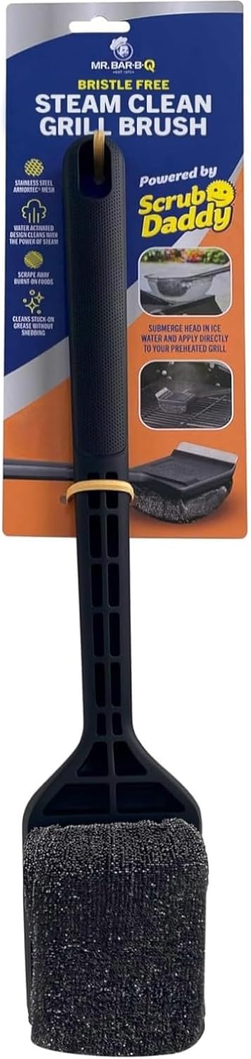 Mr. Bar-B-Q Steam Clean Grill Brush Powered by Scrub Daddy