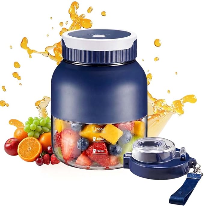 Portable Wireless Juicer Cup, 2026 New Personal Blender, Portable Juice Blender for Outdoor Use, Rechargeable Mini Blending for Travel, Fruit Juicer Cup for Office Workers (1)