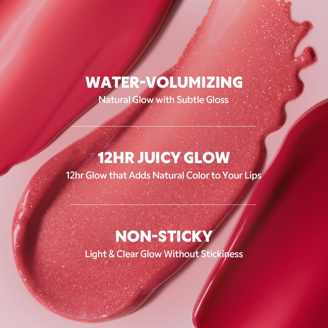 TIRTIR [*Mini Size Waterism Tinted Lip Gloss #02 Merry Coral, 0.06 Fl Oz – Kiss Ready Lipgloss, 12H Long Lasting Non Sticky Natural Tinted Glow Korean Multiuse Cheek and Lip Tint for Women gift