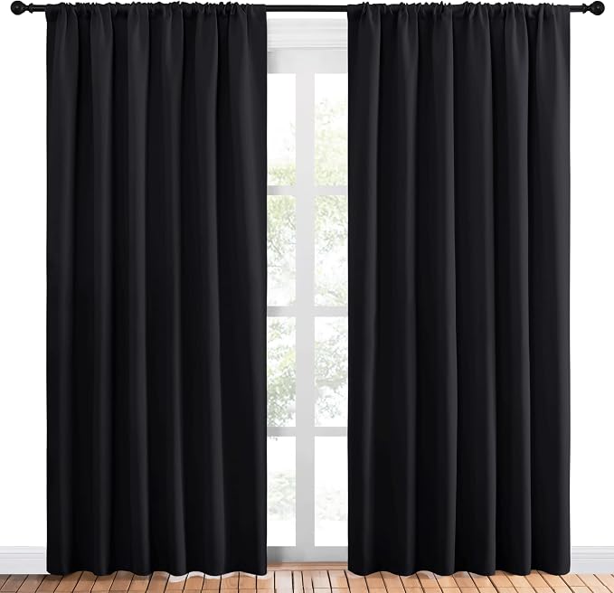 NICETOWN Black Blackout Curtain Blinds