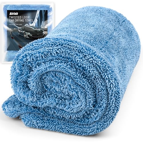 Airlab Microfiber Towels Cars Wash Drying Cleaning Cloth, Light Blue | Auto Detailing Super Absorbent for Interior & Exterior Lint Free, Streak Free, 24 x 16 Inch, Pack of 1 - color: Light Blue
