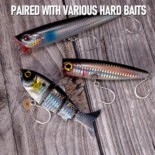Alwonder 10-Pack Inline Hooks 5X Strong Single Replacement Hook for Hard Baits, High Carbon Steel Heavy Duty Welded Eye Fishing Hooks, Jigging Hook for Freshwater Saltwater Trolling Fishing Tackle - size: #2/0