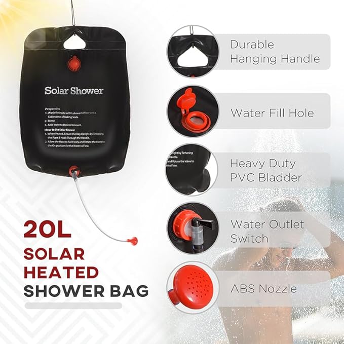 Outsunny Shower Tent, Pop Up Privacy Shelter for Camping, Dressing Changing Room, Portable Instant Outdoor Shower Tent Enclosure w/ 2 Rooms, Shower Bag, Floor and Carrying Bag