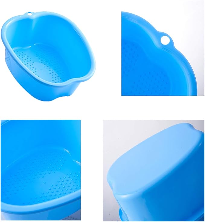 Foot Soaking Bath Basin: Plastic Foot Spa Basin for Soaking Feet - Foot Soaking Tub with Massage Dots - Roomy Foot Soak Bucket for Water Spa and Foot Massage (Purple)