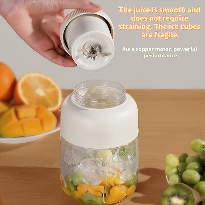 Portable Wireless Juicer Cup, 45oz Extra Large Capacity, 1300 mAh Battery Offers Extremely Long Battery Life, Dual Lid Compact Travel Drinking Cup for Office Outdoor, Picnic (PP-Light Blue)