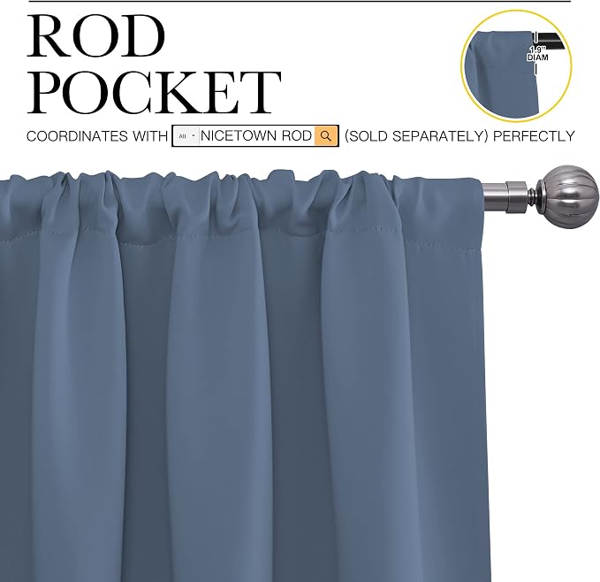 NICETOWN Bedroom Curtains, Home Decoration Solid Thermal Insulated Draperies &