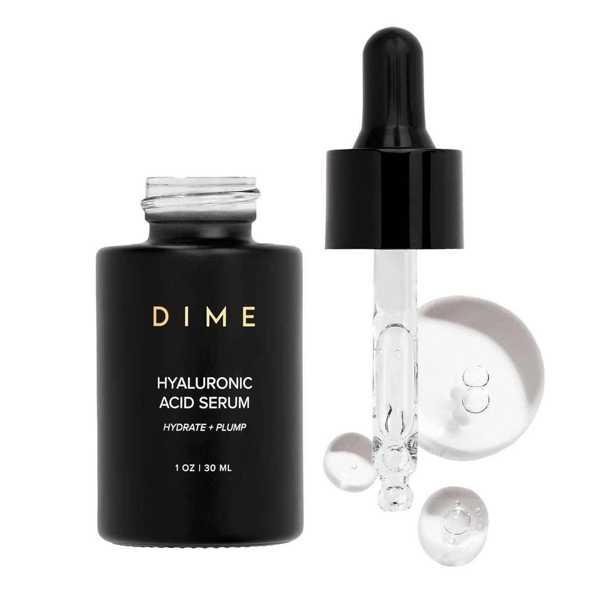 DIME Beauty Hyaluronic Acid Serum, Ultra Hydrating Face Serum with Pure Hyaluronic Acid, 1 oz / 30 ml