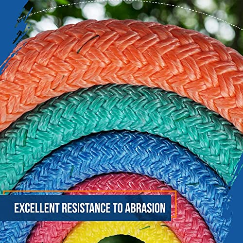 Pelican Rope High Strength Low Stretch Versatile Polyester Double Braid 100% Polyester Core and Cover The Ape Rigging Rope 5/8" x 150 ft. Blue - size: 5/8" x 150 ft.
