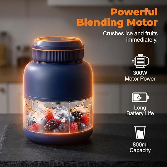 Wireless Juicer Cup, 2026 New 1300ml Portable Electric Juicer Cup,USB Rechargeable Electric Juicers Cups with Dual Lid, 180w with 38-Blades,Portable Blender for Shakes Smoothies (White 28oz/800ml)
