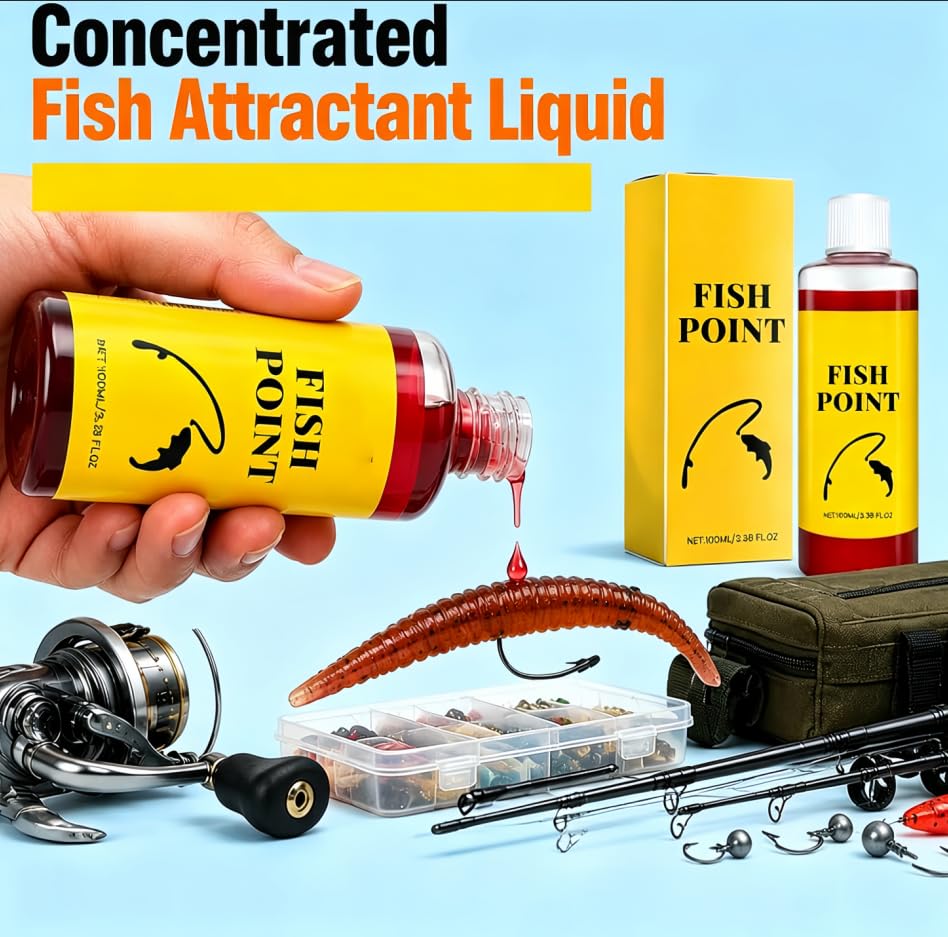 Red Worm Liquid Fish Attractant Spray | Concentrated Bait Scent Additive for Freshwater Fishing | Fast Acting Lure Booster for Watersides & Runs - color: 1pcs