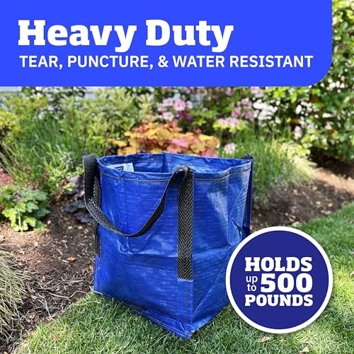 DURASACK Heavy Duty Storage Tote Bag 22-Gallon, Blue, Pack of 4 | Rugged Woven Polypropylene Moving Bag, Reusable Self-Standing Design, Holds up to 500 Pounds - color: Blue, size: Pack of 4