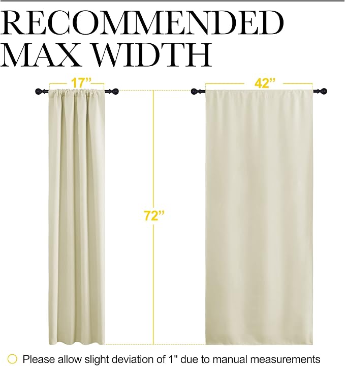 NICETOWN Beige Blackout Curtains