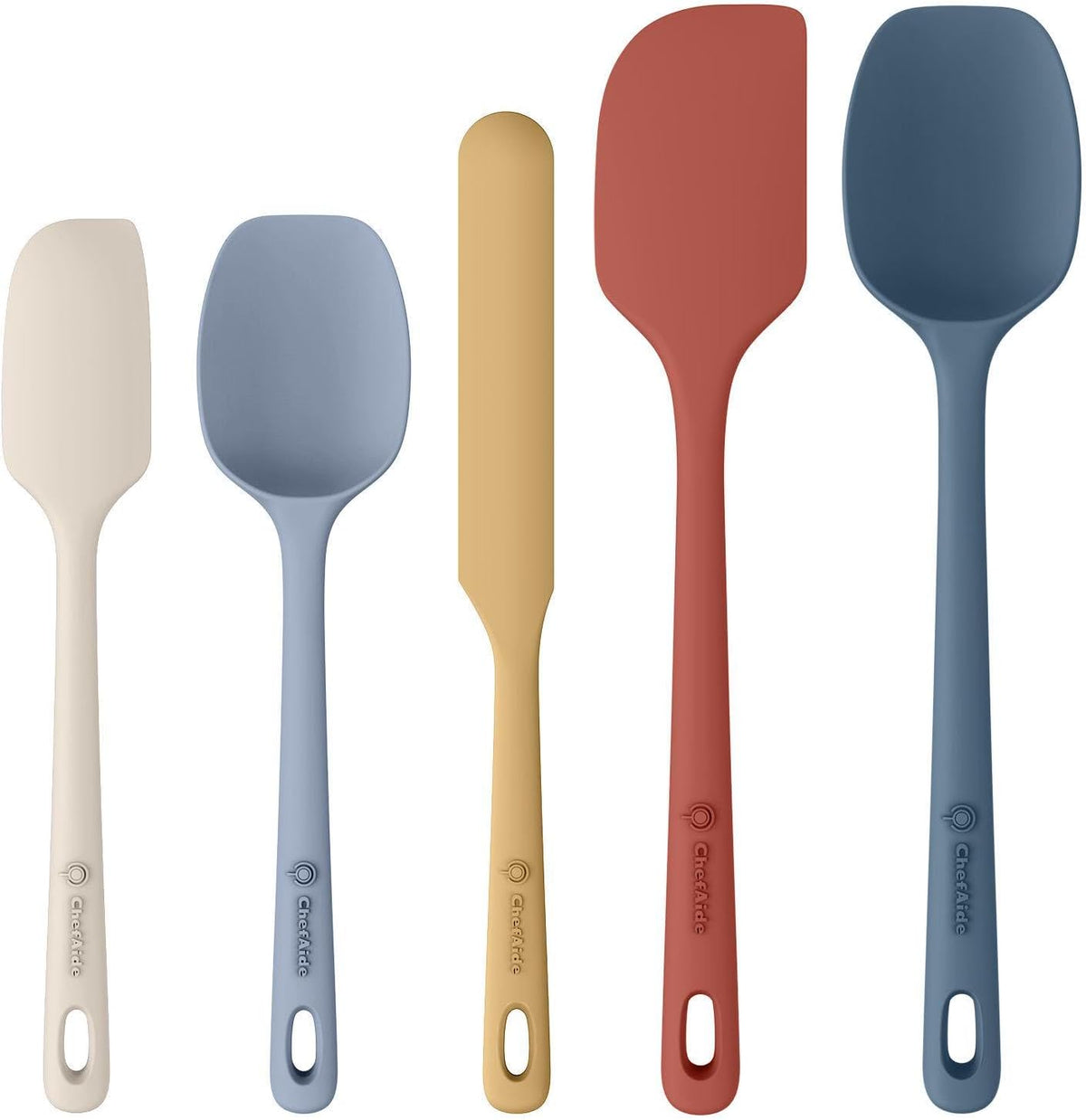 5-Piece Silicone Kitchen Spatula Set with Ergonomic Handles