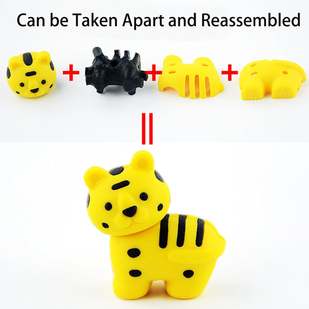 60Pcs Animal Erasers Desk Pets for Kids Animal Pencil Erasers Bulk Puzzle Eraser Toys Gifts for Classroom Prizes,Game Reward,Treasure Box,Easter Egg Fillers,Goodie Bag Stuffers,Party Favors