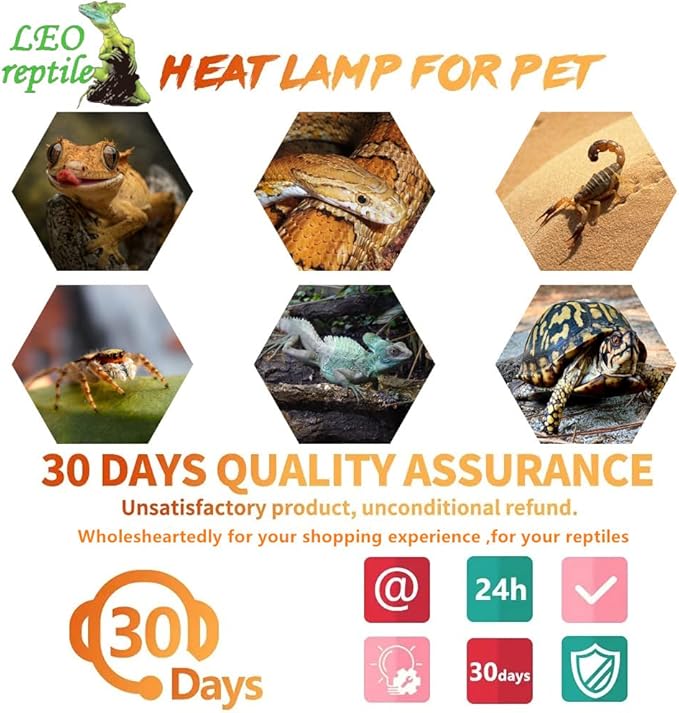 Leoterra 75w Reptile Heat Lamp 2PACK Red Night Heat Lamp Dimmable Heat lamp for Reptiles Night Heat Use E26 Base Long Service Life