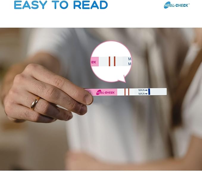 Pregnancy Tests with Cup, HEAL-CHECK Bulk Pregnancy Test Strips for Home Detection, Over 99% Accuracy, Individually Wrapped, 5mm Width HCG Test Kit, Fertility Value Pack, FSA HSA Eligible, 70 Count