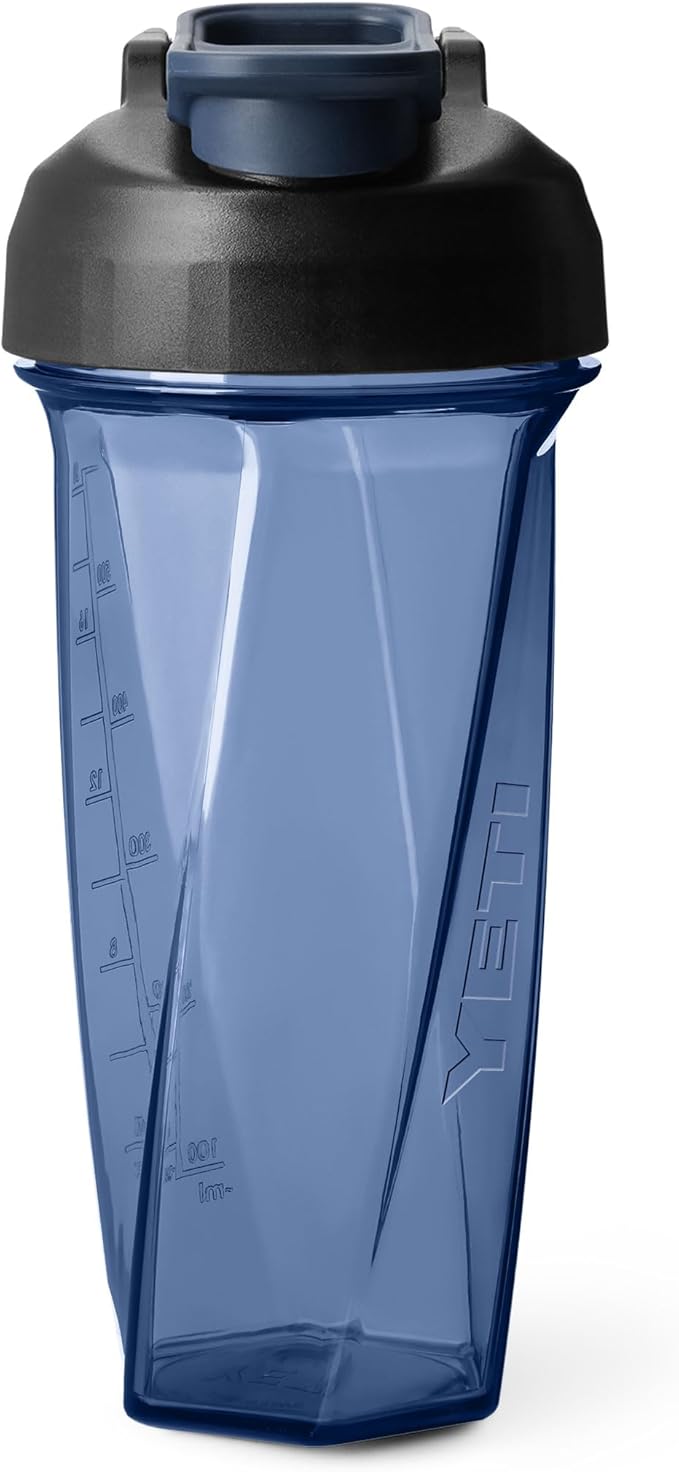 YETI Yonder Helimix Vortex Blender Shaker Bottle Holds up to 27oz | No Blending Ball or Whisk | USA Made | Portable Pre Workout Whey Protein Drink Shaker Cup | Dishwasher Safe, Navy