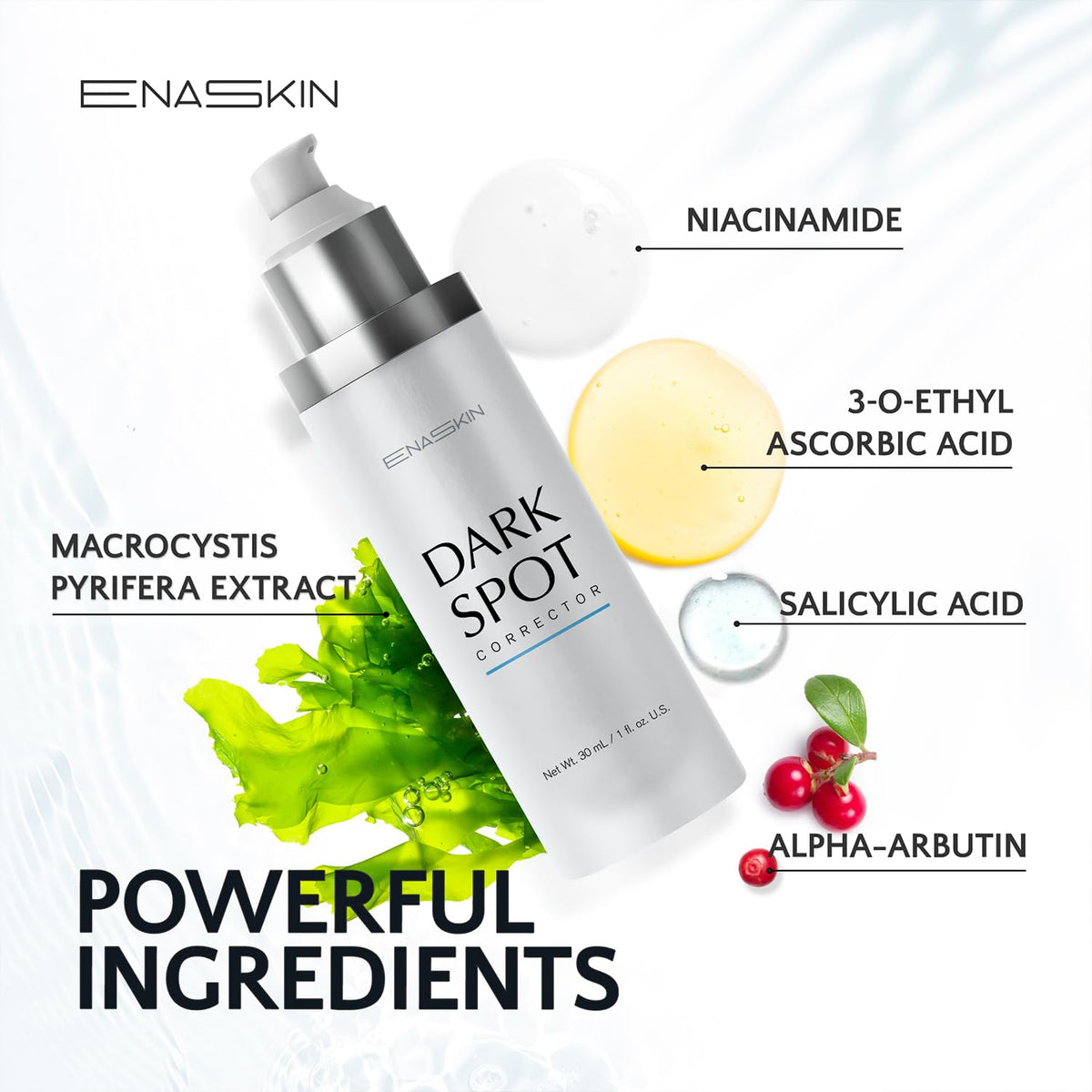 EnaSkin Dark Spot Remover Face & Body Serum: Age Spot Sun Spot Freckles Melasma Brown Spot - Advanced Formula with Niacinamide for Women and Men (1.0 Fl Oz)