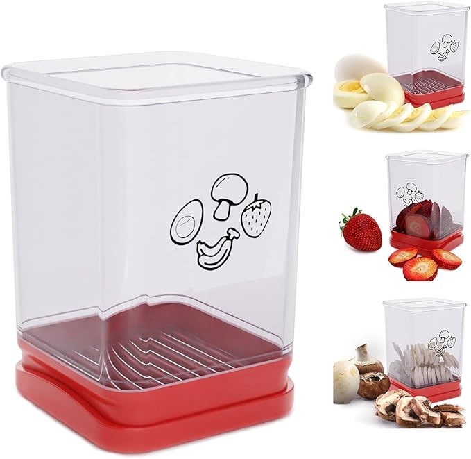 Fruit Slicer Cup, Speed Cutter for Strawberry Banana Grape Egg, Stainless Steel Vegetable Cutting Kitchen Gadget, Kitchen Portable Slicing Tool (1 pcs)