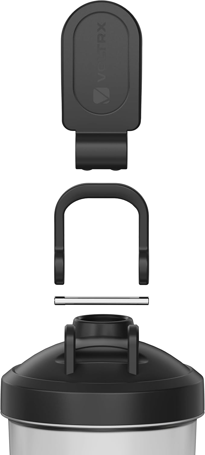 VOLTRX Electric Shaker Bottle - VortexBoost Portable USB C Rechargeable Protein Shake Mixer, Shaker Cups for Protein Shakes and Meal Replacement Shakes, BPA Free, Waterproof, Colored Light Base, 24 oz