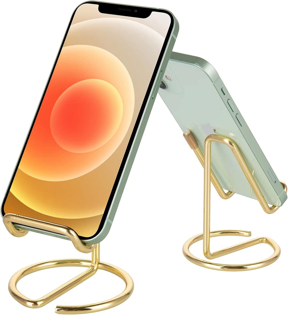 Cell Phone Stand for Desk, Cute Metal Gold Cell Phone Stand Holder Desk Accessories, Compatible with All Mobile Phones, iPhone, iPad