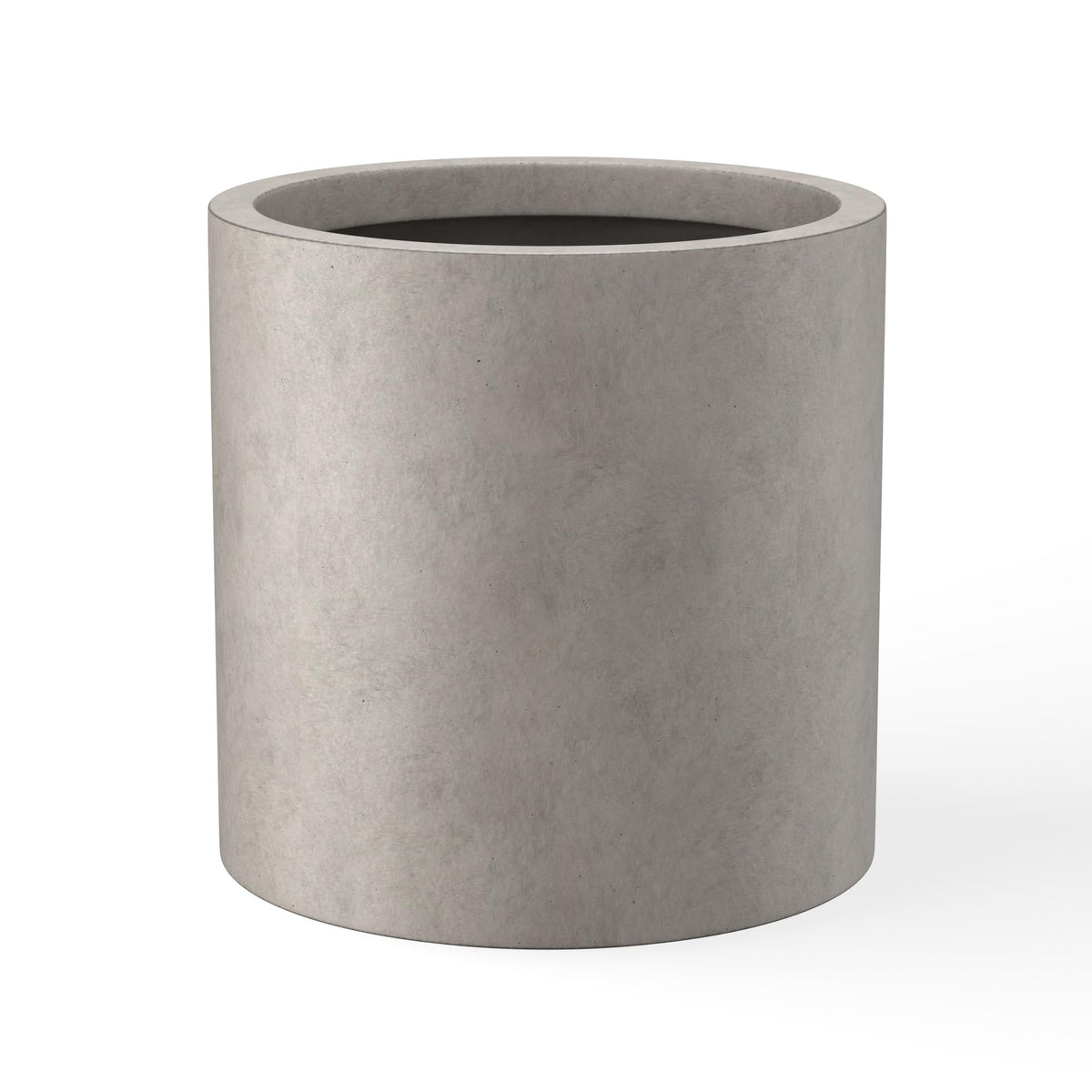 Kante 9.8" Dia Round Concrete Planter, Modern Style Large Cylindrical Plant Pot with Drainage Hole and Rubber Plug for Indoor Outdoor Patio, Weathered Concrete