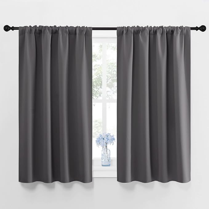 NICETOWN Grey Window Curtains for Bedroom