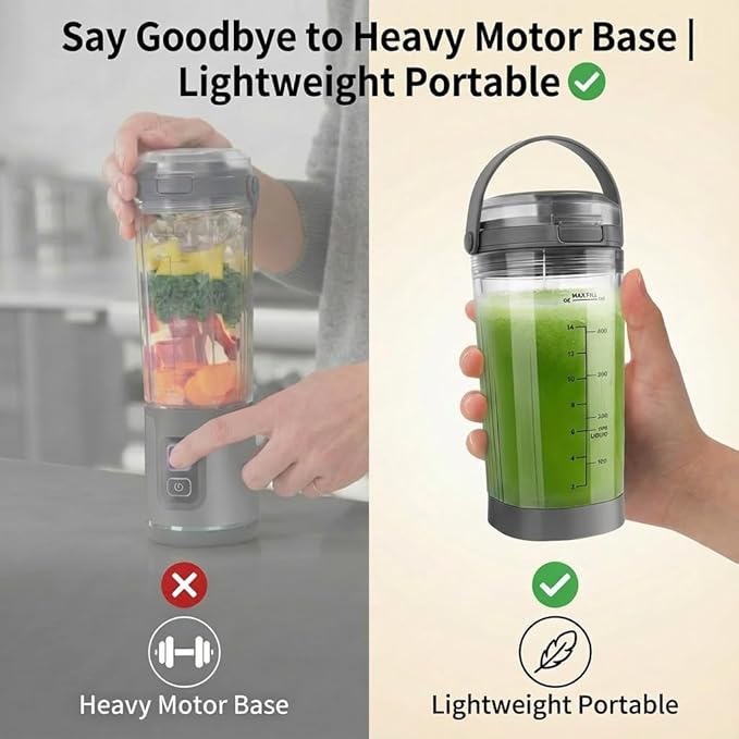 Blade Cover and Vessel Cap for Ninja Blast Portable Blender BC100 & BC151 Series, Food-Grade Leakproof Lid Replacement with Silicone Seal, Portable Travel Blender Accessories, gray (gray)