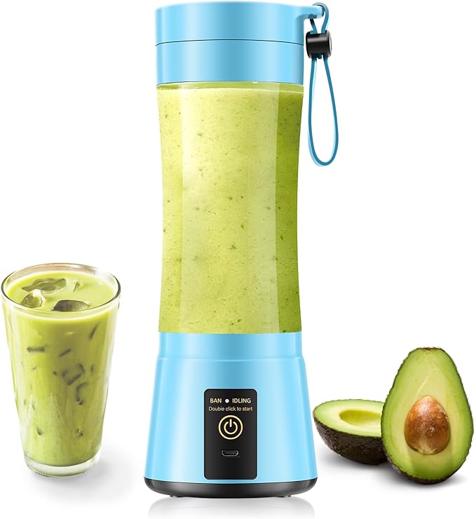 Cordless Portable Personal Size Blender - 12 Oz Mini Blender Make Smoothies and Shakes, Cordless Lightweight Rechargeable, Freshly Squeezed in Picnic/Sports/Office