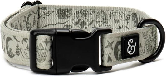 Lucy & Co. Dog Collar - Durable Lightweight Designer Collar for Pets - Adjustable Metal Safety Buckel. - Green Outdoor Plaid - Large