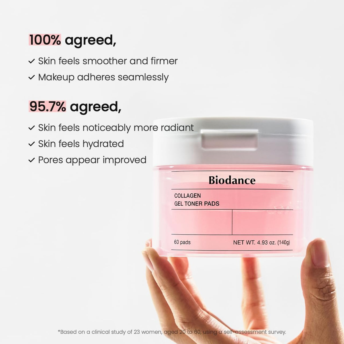 Biodance Collagen Gel Toner Pads, Pore Minimizer for Face, Improving Elasticity, Gentle Exfoliating Toner Pads for Sensitive Skin, Korean Skincareㅣ4.93 fl.oz.(140g)*60Pads