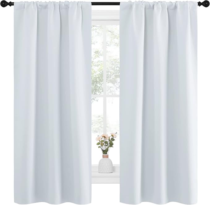 NICETOWN Greyish White Window Curtain Panels
