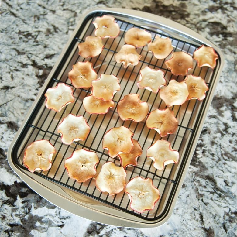Nordic Ware Oven Crisp Baking Tray 2pc Set Includes Pan and Rack; Natural Aluminum For Air Frying, Crisping, Broiling, Baking; Cooking Surface 17 x 12 Inches
