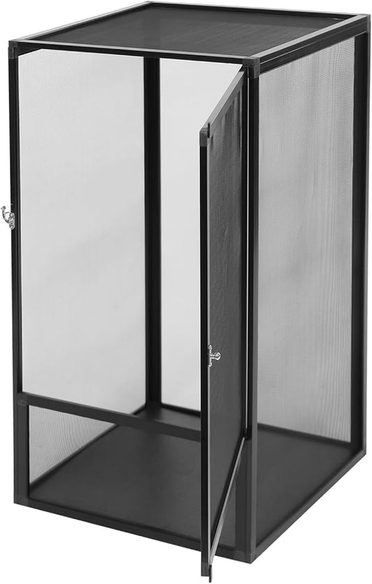 Terrarium,Reptile Cage, Chameleon Enclosure, Reptile Enclosure- 17.72" L×17.72" W×31.50" H,Snake Cage with Escape-Proof Lock, for Lizards/Snakes/Spiders, Portable Habitat for Indoor/Outdoor Use