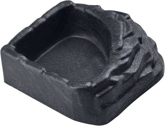 Reptile Water Dish, Reptile Feeding Dish Corner Bowl Breadworm Feeding Food Bowl, Terrarium Decor Bowls for Bearded Dragon Lizard Frog Leopard Gecko Tortoise Hermit Crab Chameleon (Style-2 Small)