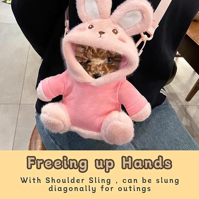 Tiny Puppy Carrier Chest Sling - Extra Small Body Carrier for Up to 4lbs Puppies Kittens, Cute Pack Pouch for Mini Yorkies Teacup Hands-Free Portable Pet Harness for Girls Boys (3-4lb Large Pink)