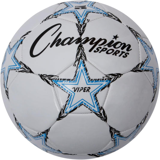Champion Sports Viper Soccer Ball – Sizes 3, 4, 5 – Soft Touch TPU Cover, Durable Butyl Bladder, Youth & Adult Training Ball for Indoor & Outdoor Play, Multi-Color Design