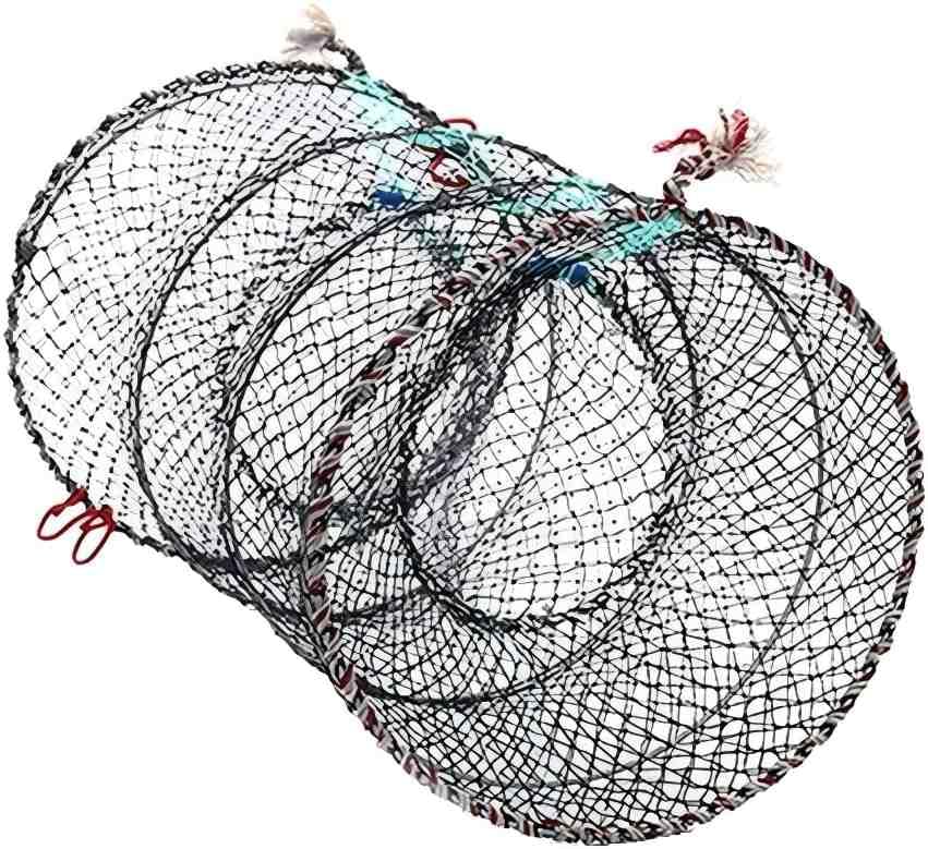 Collapsible Fishing Trap Net Cast Mesh Landing Bait Net | for Crab Shrimp Minnow Crawfish Catfish - size: Large 60cm