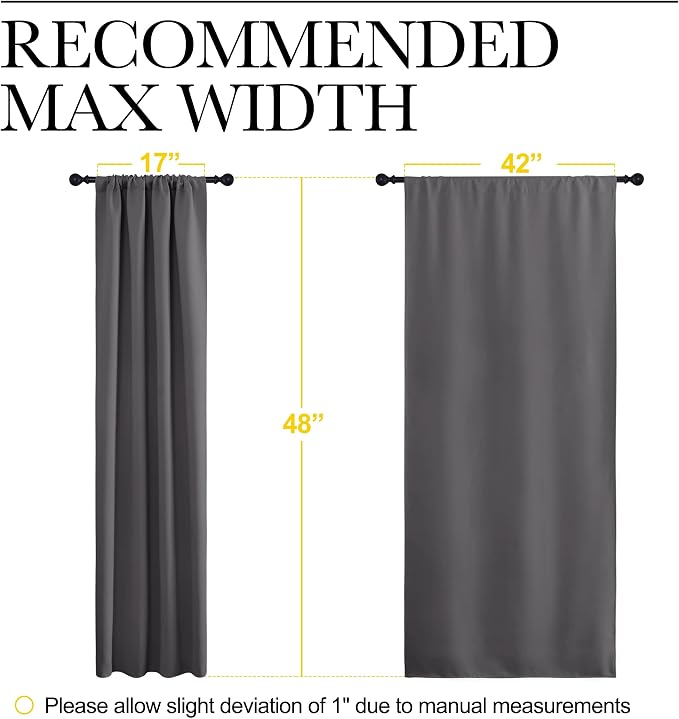 NICETOWN Grey Window Curtains for Bedroom