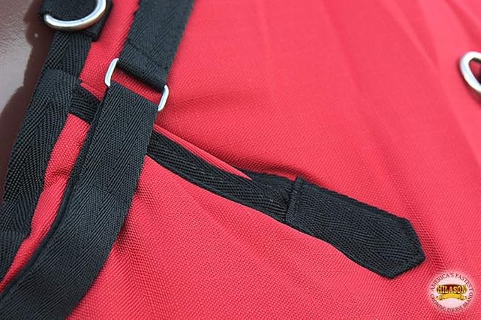 HILASON 1200D Winter Waterproof Poly Horse Turnout Blanket Belly Wrap Red | 81 in